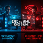 computador ligado via cabo de rede