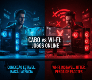 Diferença de conexão ligada via cabo de rede e no wifi